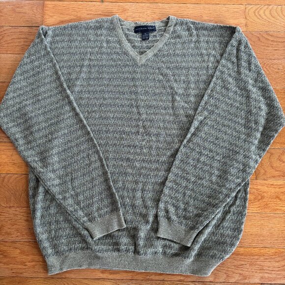 Northern Isles Sweater Mens XL V Neck Long Sleeve Synthetic Knit Grandpa Acrylic - Picture 1 of 8